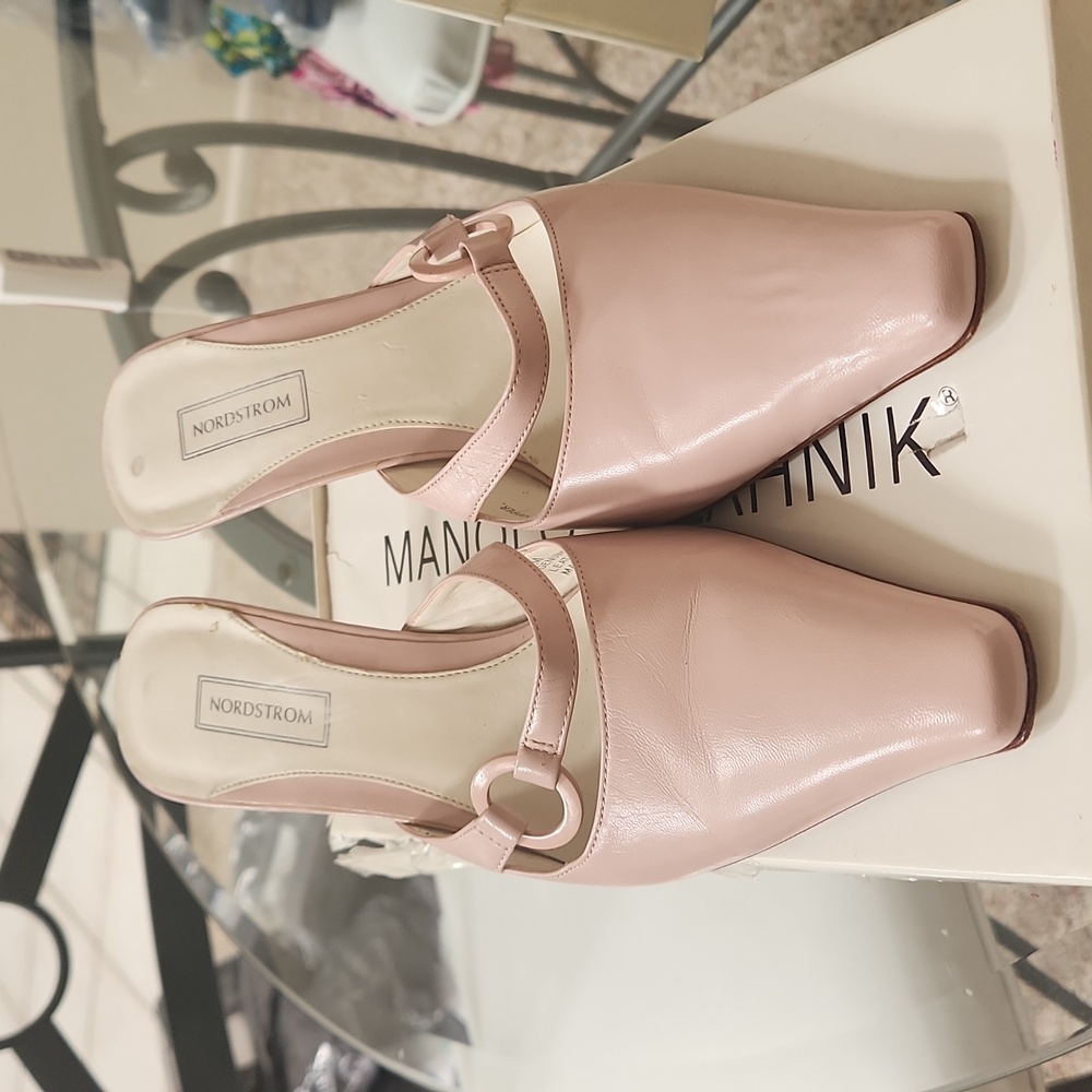 Nordstrom size 7 blush 31/4" heels Vero Cuoio